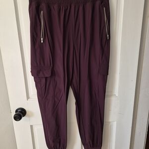 Purple Jogger Pants with Zipper Pockets
